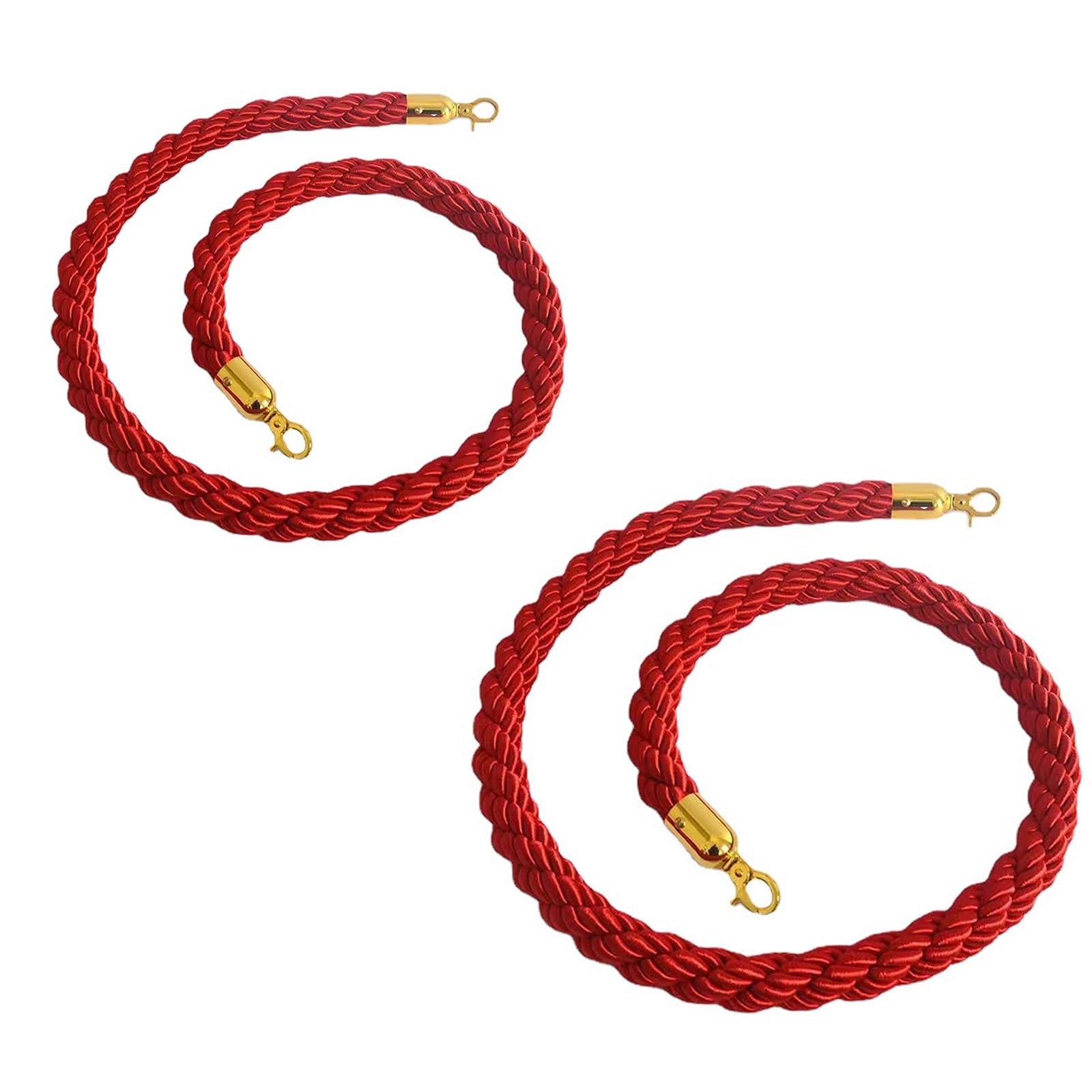 GAROEN Stanchion Twisted Rope Barrier Rope, Barrier Ropes For Crowd Control,Stanchion Hemp Rope Barriers Queue Line Rope For Stanchion Posts Queue Pole 1/1.5/2/2.5/3M (Red 3M)