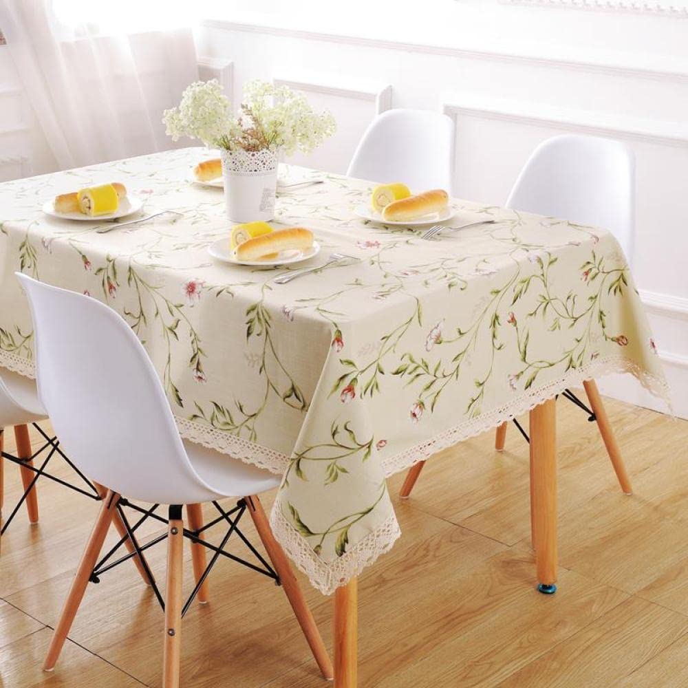 Manteles Mesa Antimanchas Algodón y Lino Ligero para Bufé Fiesta Cena Boda Picnic y Más Beige 100 × 100cm