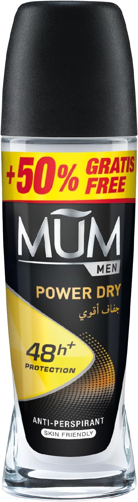 Men Power Dry Roll-On Anti-Perspirant Deodorant - 48H Protection, Skin Friendly