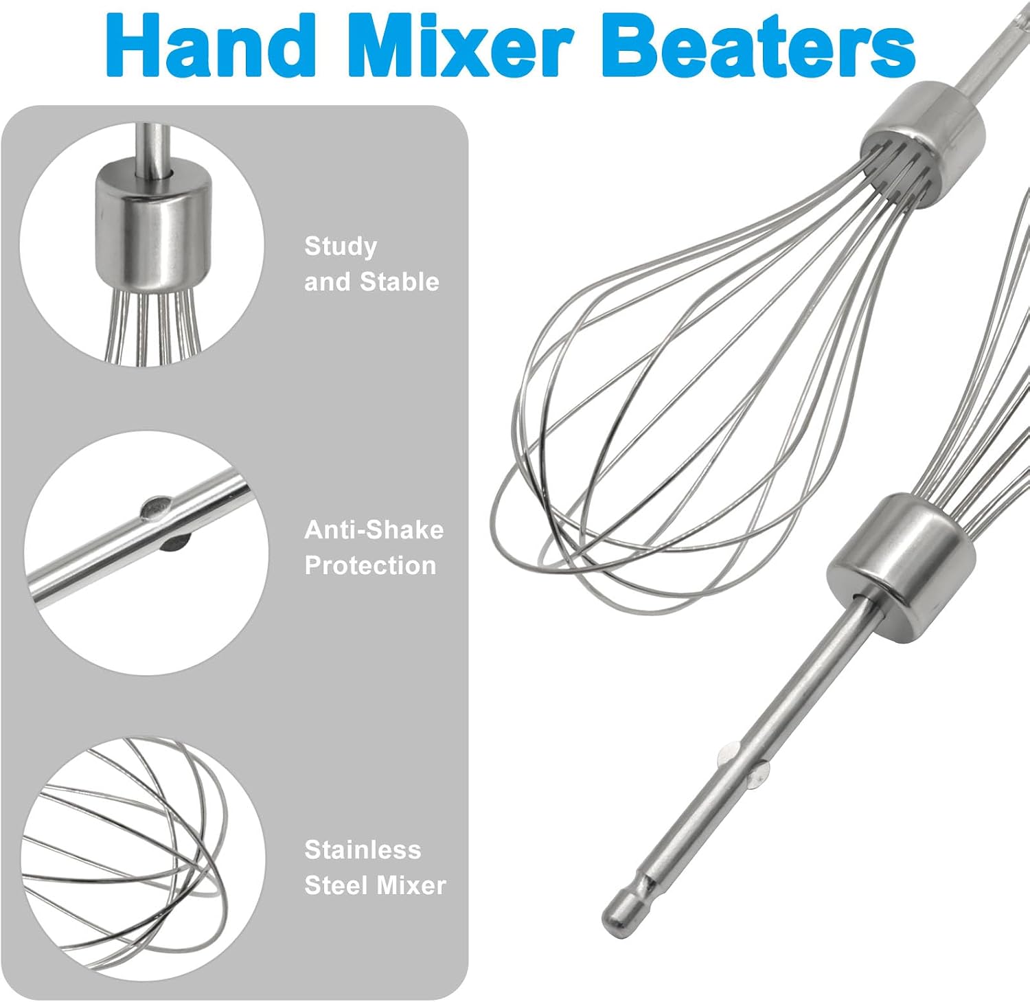 2 Pcs Oval Hand Mixer Beaters, Compatible with Hamilton Beach