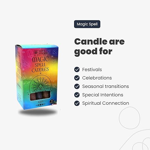 Miniatura 6 de Soul Sticks Aura - Velas cónicas de hechizo mágico de 4 pies, 20 unidades, ideales para altar, rituales, ceremonias, vela púrpura de meditación para