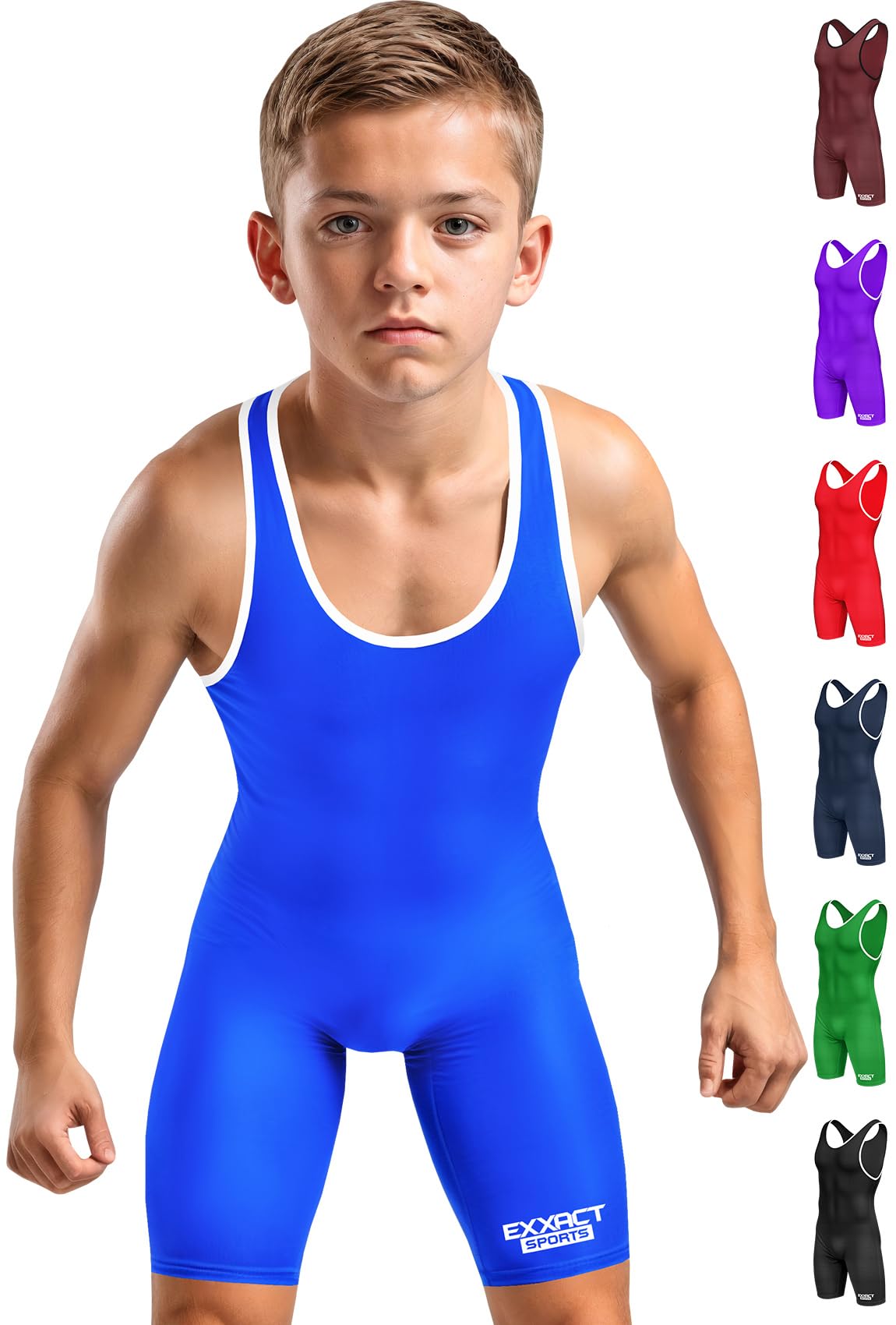 Exxact Sports Youth Wrestling Singlet For Boys, Premium Powerlifting Singlet, Kids Wrestling Singlets For Training