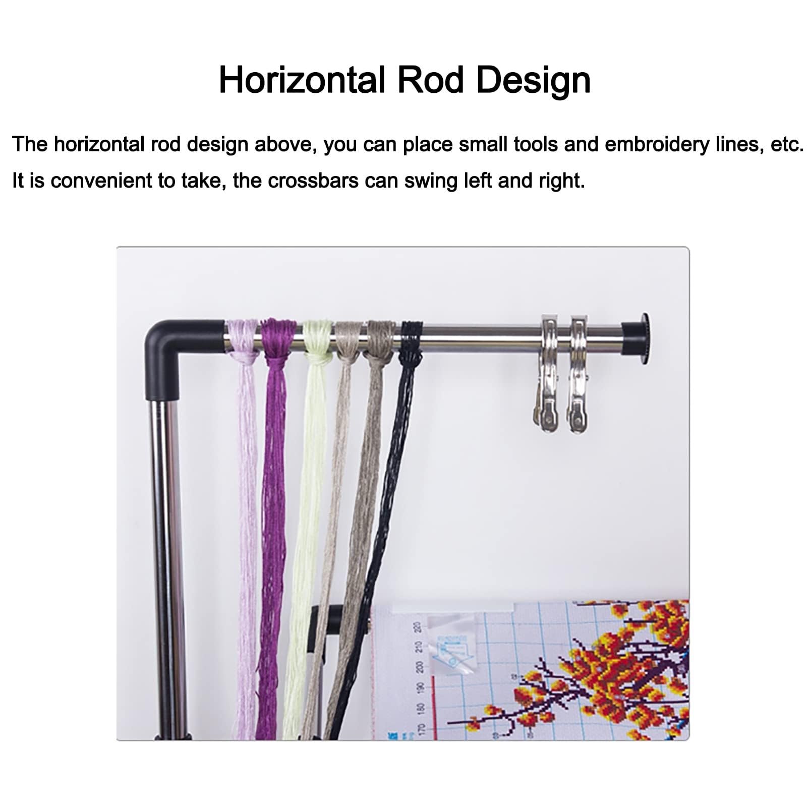 Soporte de Bordado de Acero Inoxidable de Altura Ajustable: Bastidor de Suelo para Manualidades, Soporte de Costura, Mesa Ajustable de 100 cm para Costura y Bordado.