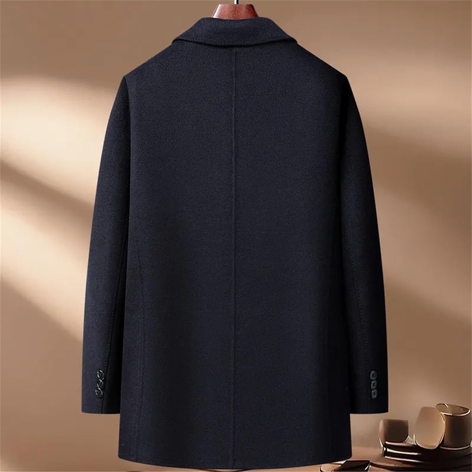 Men's Winter Warm Woolen Coats Casual Detachable Duck Down Liner Windbreaker Puffer Jacket Thick Wool Overcoat