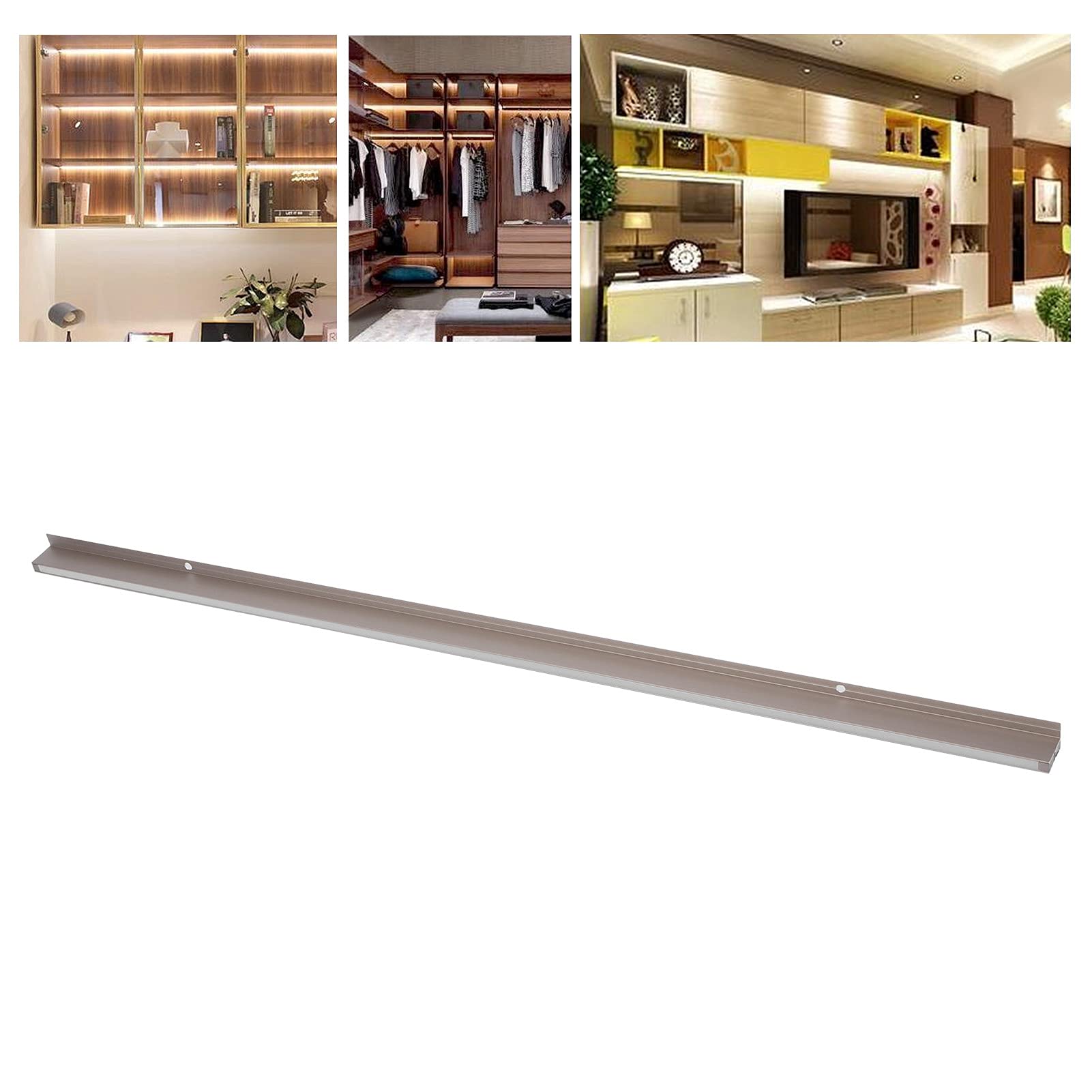 Haofy Luz LED Debajo del Gabinete de Titanio Dorado, Barra de Luz de Doble Cara de 60 Cm, Resistencia a los Rayos UV, Segura, DC12V para Vitrinas, Salas de Exposiciones