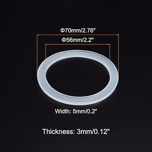 Miniatura 3 de PATIKIL Anillos de sellado de silicona de boca regular de 2.756 in, paquete de 10 juntas reutilizables a prueba de fugas para tapas de tarros de