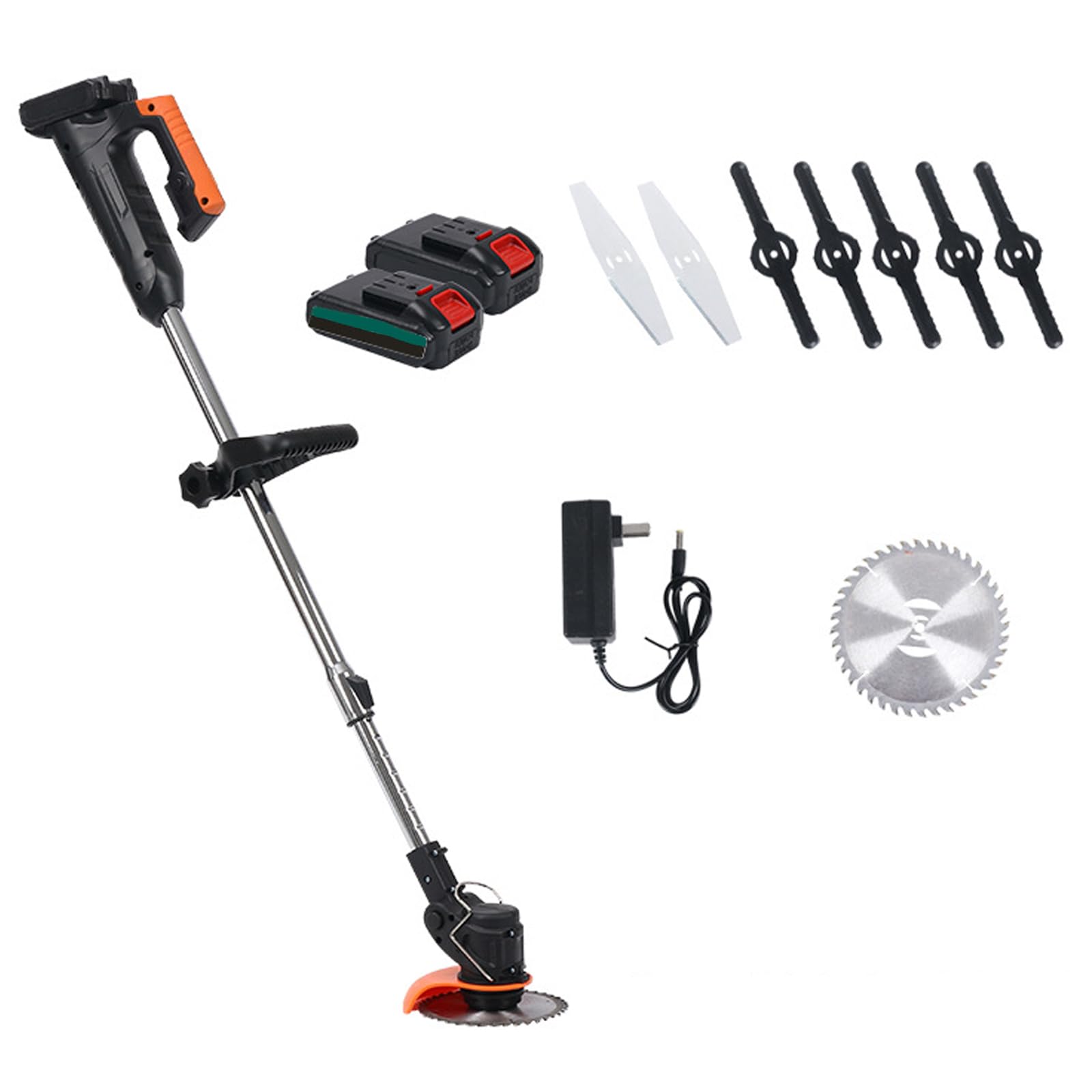 Recortadora Ligera Inalámbrica, Mástil Telescópico Ajustable, Cabezal Multiángulo, con Protectores de Seguridad para Patio, Jardín(Size:5-Cell,Color:Kit de alimentación Dual)