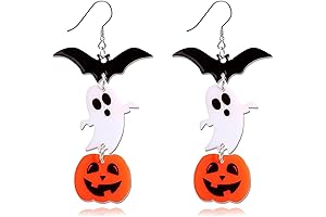 Festive Halloween Earrings: Bat Dangles for Spooky Chic