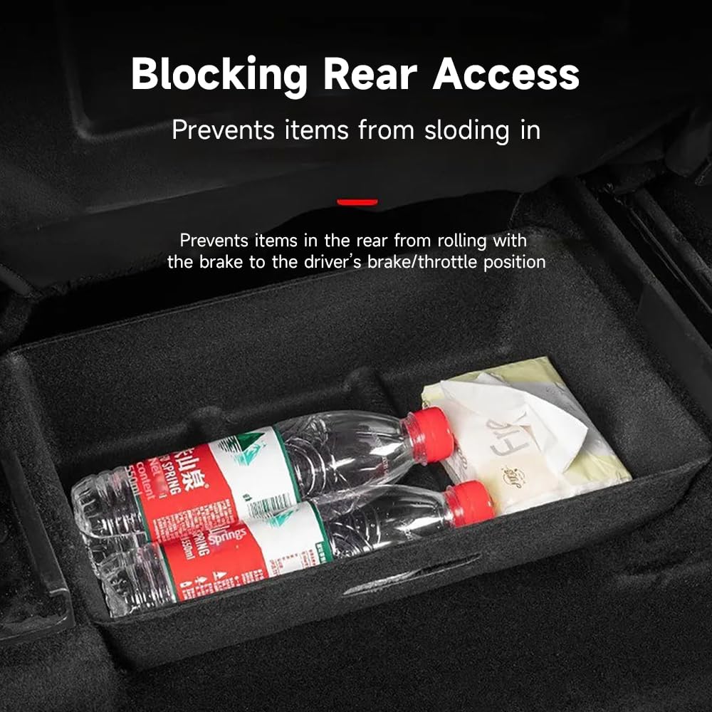 Caja organizadora de asiento para Tesla Model Y, Mayor espacio de almacenaje, No afecta asientos ni espacio, Material de fieltro, Igual que el interior, Para Tesla Model Y 2021-2023 (Con Tapa)
