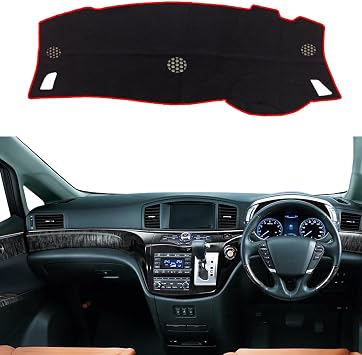 Fit for Nissan Elgrand E52 Dash Cover Pad,Dashboard Cover Mat,Custom Non-Slip Poly Red Edge