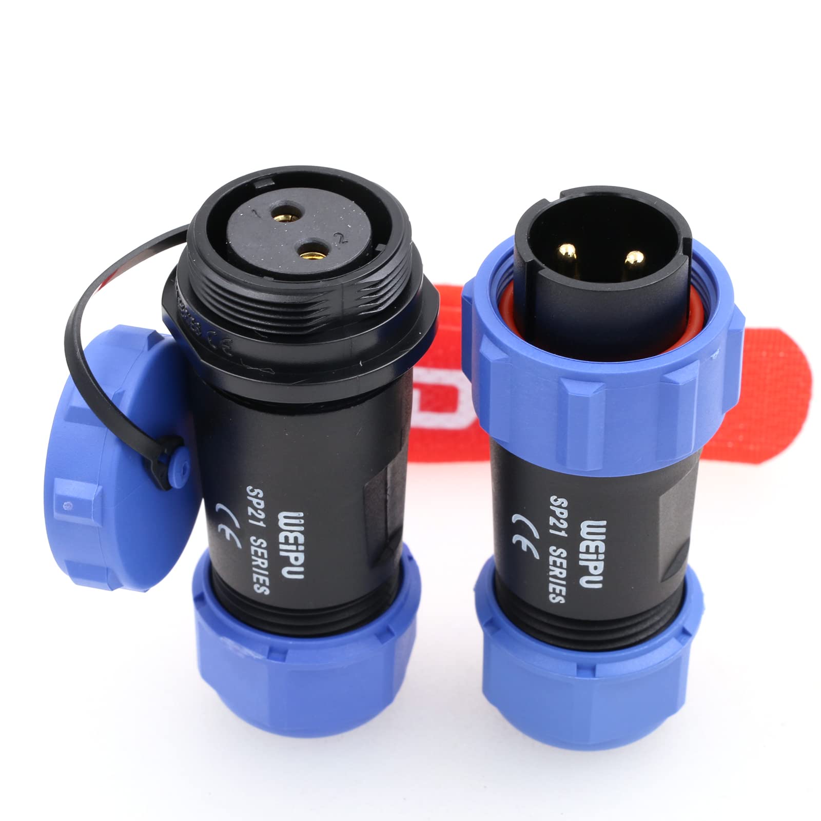 DRRI Weipu IP68 Connector SP21 2Pin Male Plug Female Socket with Dust Cap in-line Cable SP2110/P SP2111/S