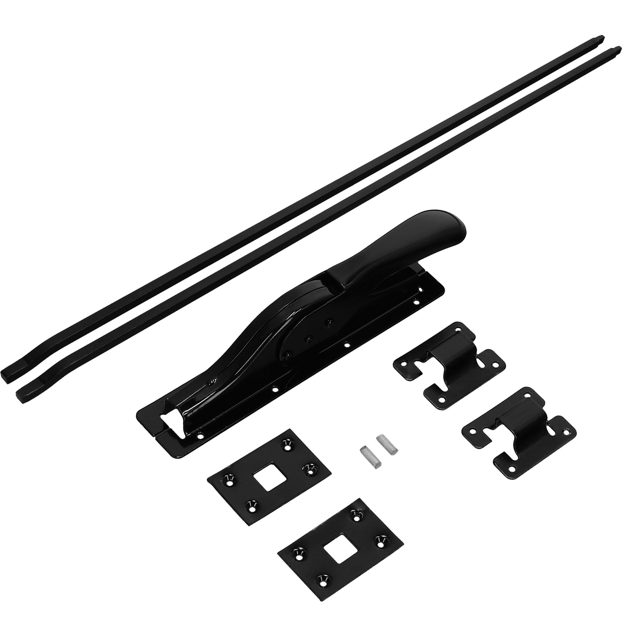 KOTARBAU® Tortreibriegel Torverschluss Türtreibriegel Torbeschlag Torverrieglung Torflügel Torriegel Garagenschloss Torzubehör Set Pulver Schwarz 2500 mm