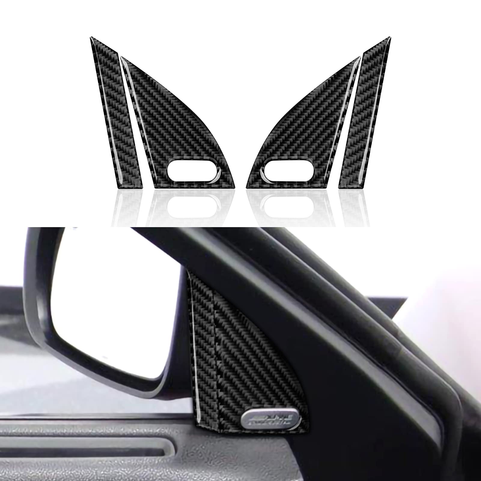 Car Door Triangle Window A Pillar Decals for 2011-2023 Dodge Charger Accessories Carbon Fiber Stickers