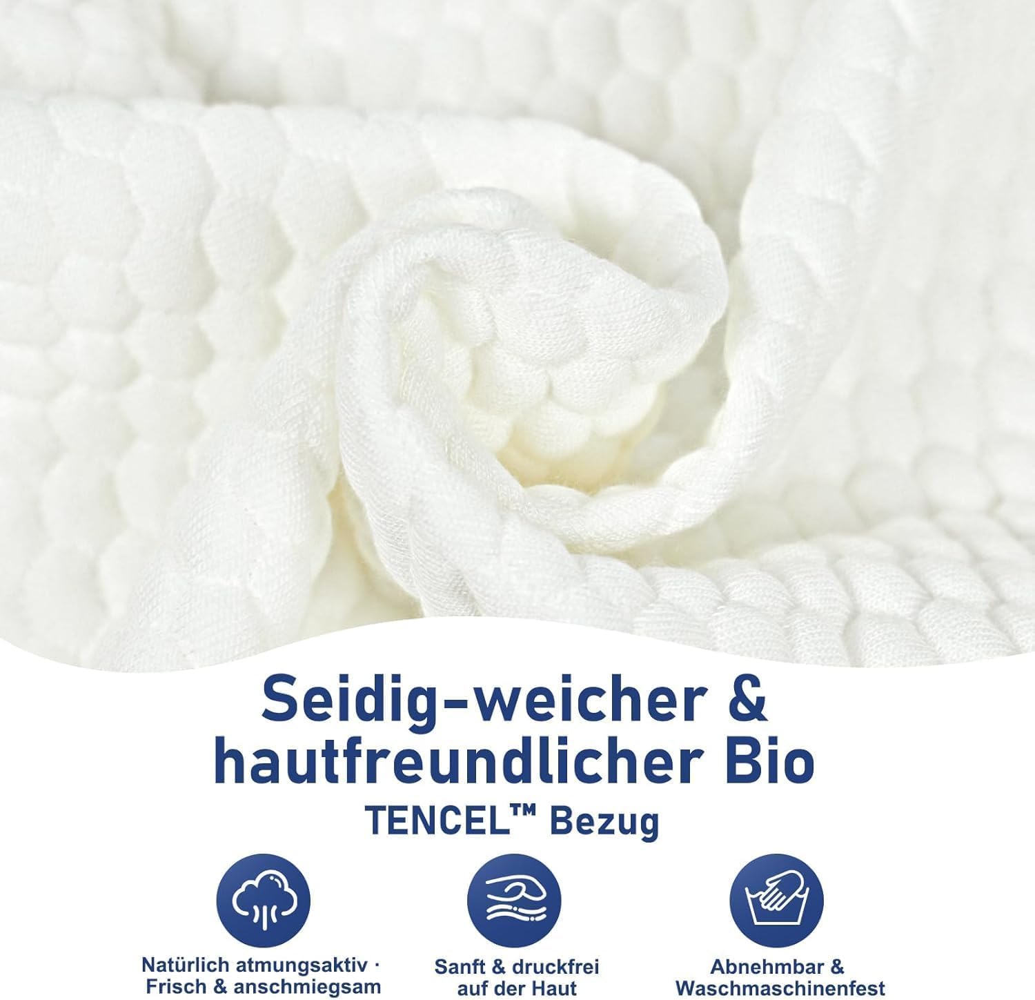 Talatex Natural Latex Flaches Kopfkissen,Ultra-Schlank-Kissen Für Bauchschläfer, Dünnes Latex-Kissen Hilft Bei Der Druckentlastung, Perfektes Paket (Standard (60×40×7cm))