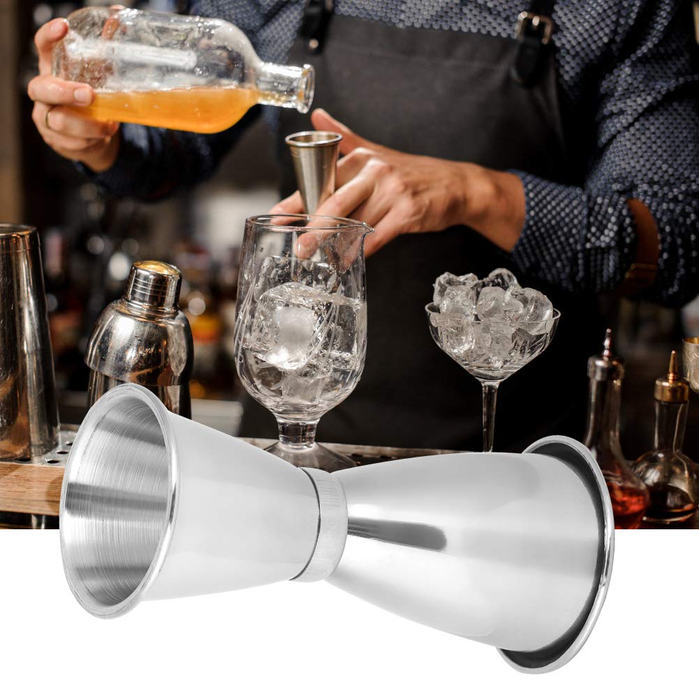Jigger for Bartending, Silver Double Jigger for Bartending, Bar Measuring Tools Bar Jigger with Measurements Inside (45ml/30ml)