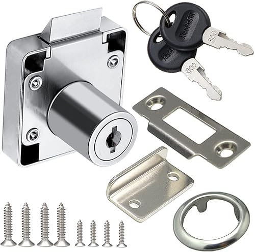 Miniatura 8 de Cerradura automática del cajón del gabinete de la lengua  Con llave similar Muebles Escaparate Locker Locker Lock Diámetro de perforación 34"19mm