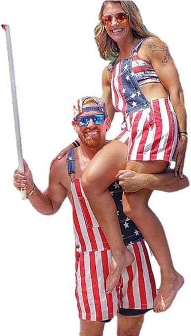 Patriotic overall shorts Clearance