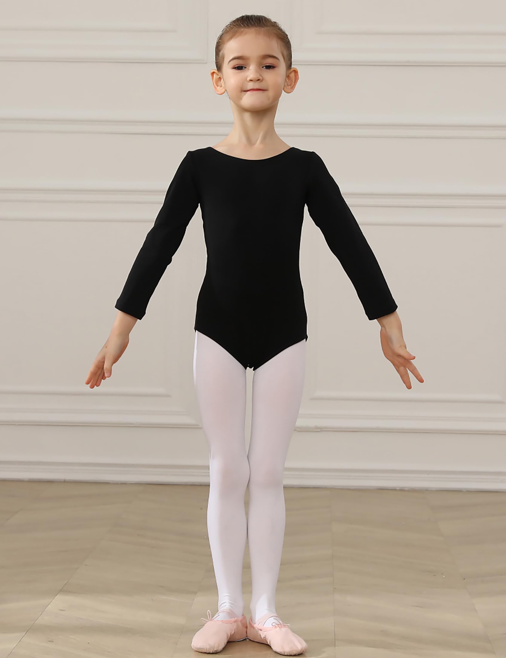 HIPPOSEUS Maillot de Ballet Mangas Larga para Niña Leotardos Danza Clásico Gimnasia Ritmica
