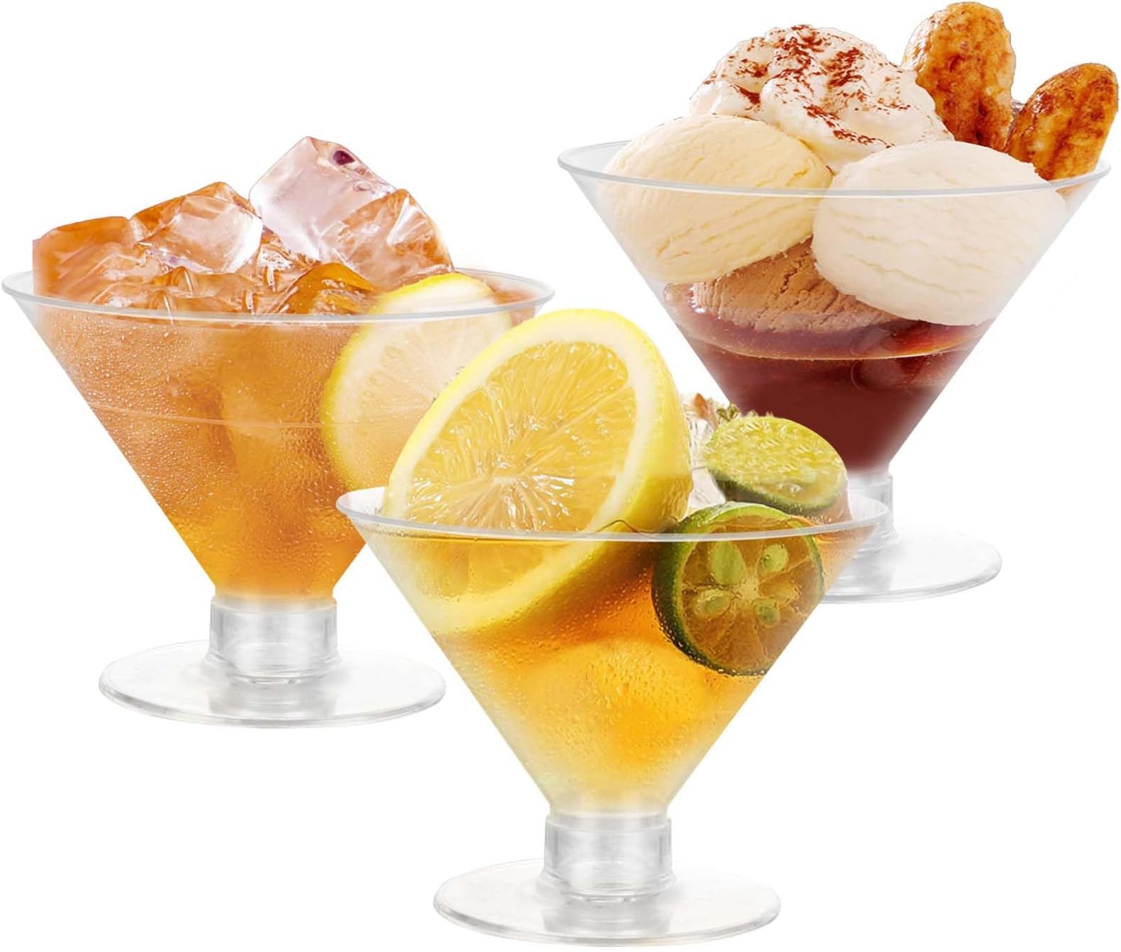 100PCS Plastic Martini Glasses Disposable Cocktail Glasses