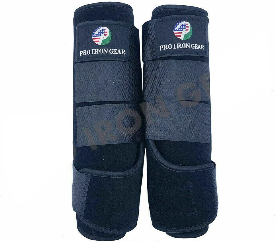 Miniatura 2 de RIDING GEARS Horse Medicine Brushing Boots Leg Wraps Protection Gear Set of 2 and Set of 4 in 14 Colors