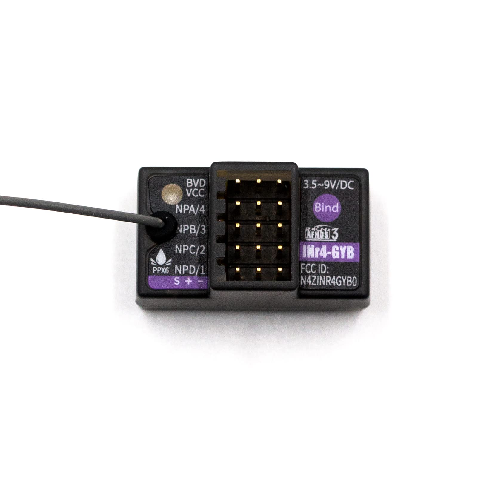 GoolRC Flysky Remote Control Noble NB4 Gyro Receiver 4 Channels INr4 GYB, for Flysky NB4, Noble Lite, Noble Pro Radio Transmitter AFHDS 3