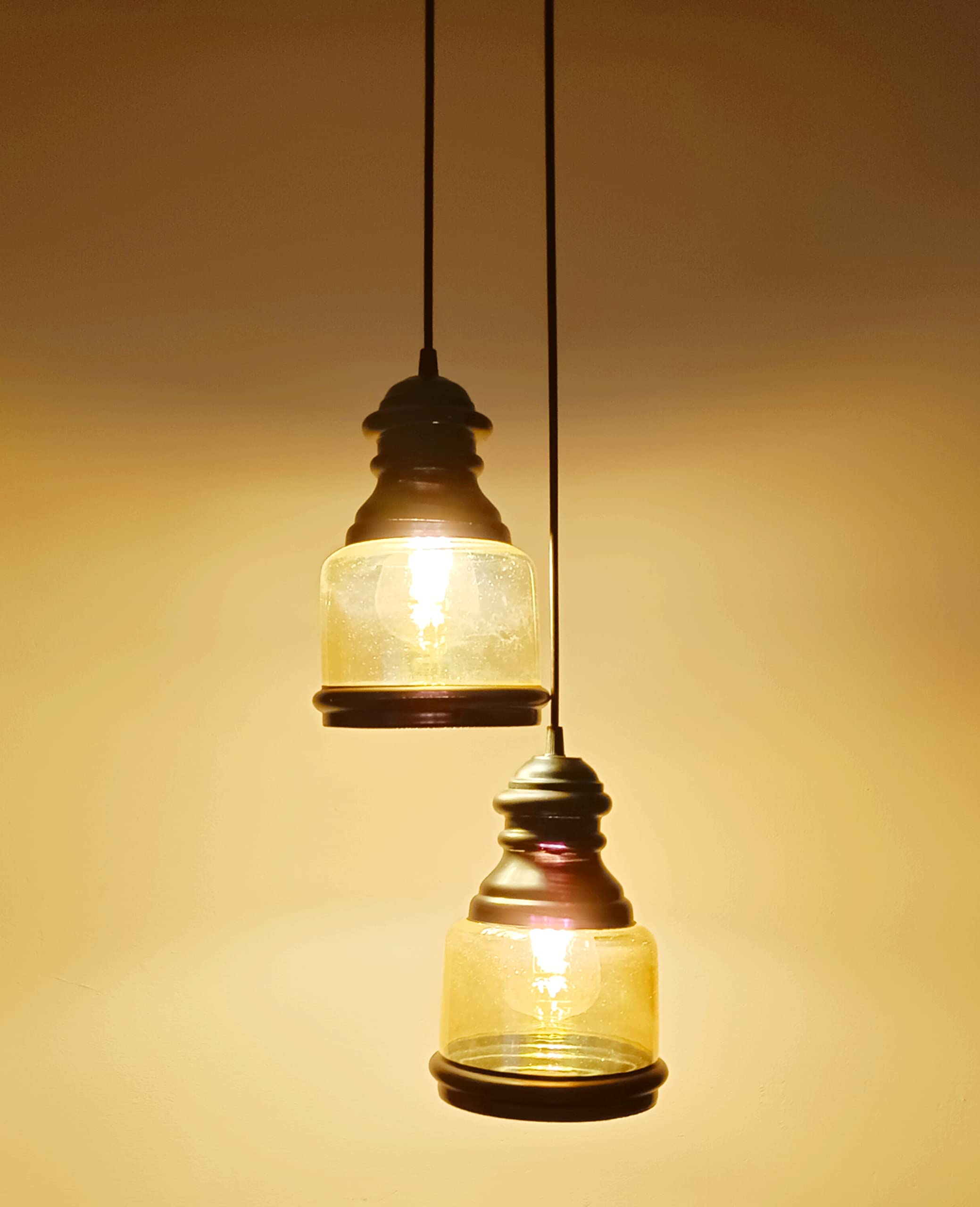 2 Light Laster Ford Glass Ceiling Light (with Bulb) Chandelier Hanging for Bedroom, Living Room, Restaurant Pendants-image-45