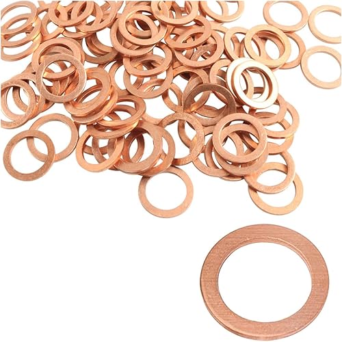 Osilly 50 juntas de tapón de drenaje de aceite, arandela de trituración de motor para aceite de automóvil, junta de tornillo inferior de aceite de