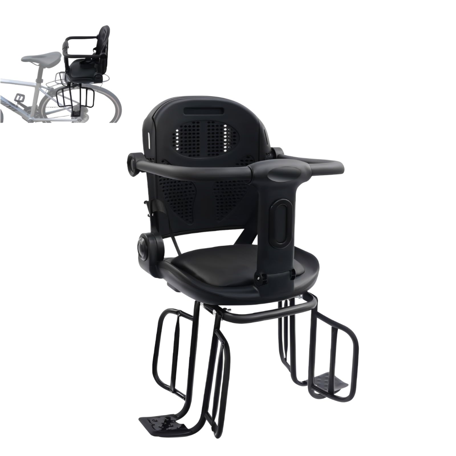 Kinderfahrradsitz ab 1 bis 8 Jahre, Rücksitz für Kinderfahrräder, Sicherheit Fahrrad-Zubehör für Outdoor, verstellbare Gurt, Tragfähigkeit 30kg, hoher Barriere