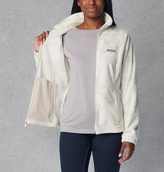 Columbia Women's Benton Springs Printed Full Zip, Dark Stone