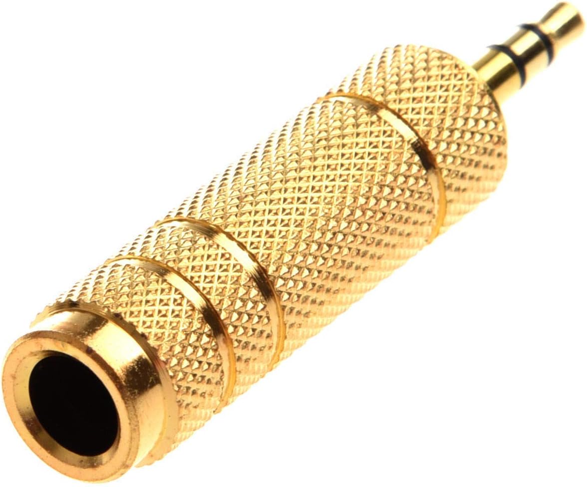 - SeCro 3.5Mm Stereo Male to 6.3Mm Stereo Female Adapter Converter ((1 Pack) Golden), Auxiliary
