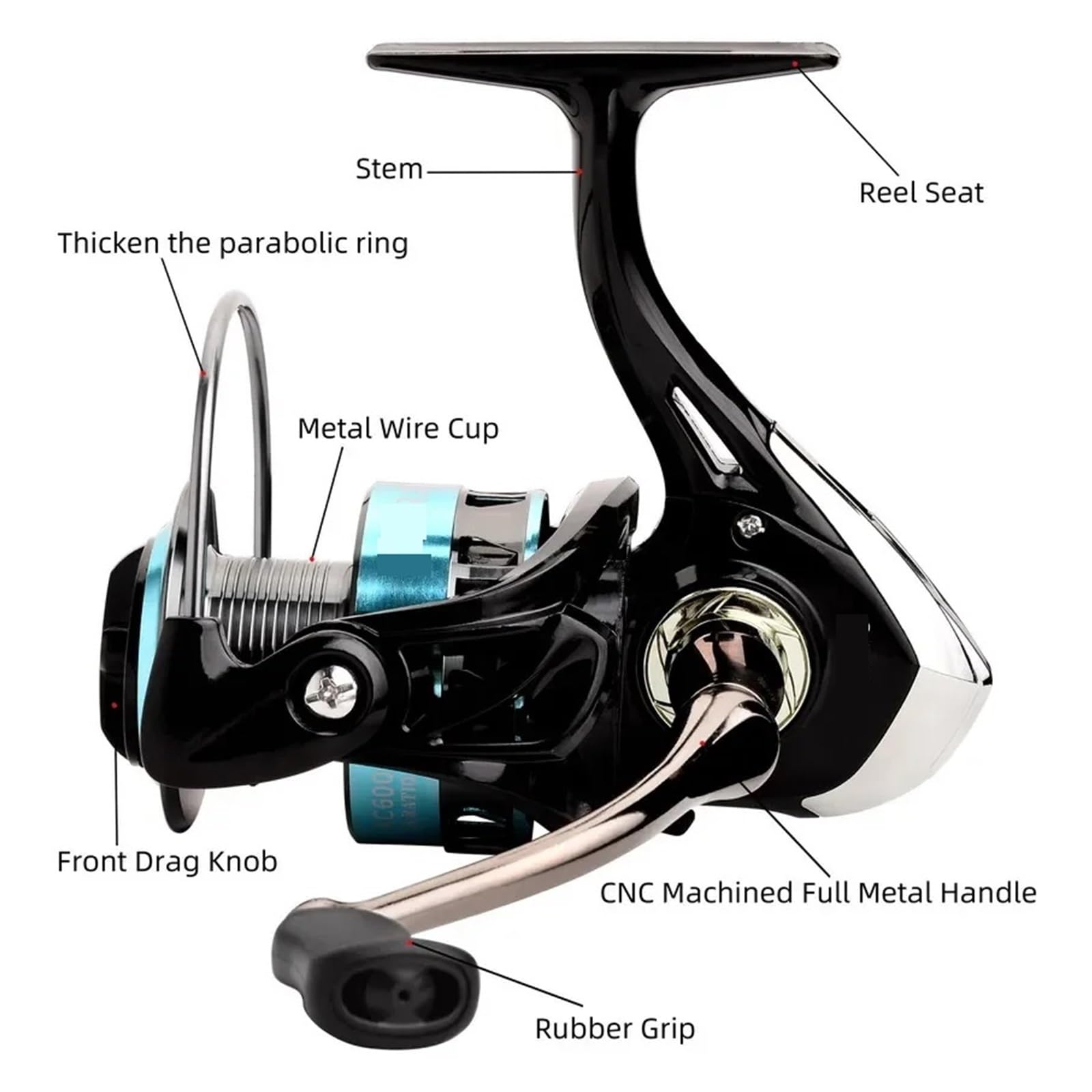 Kołowrotek Spinningowy Seria 1000-6000 Ultralekki Max Drag 15kg Kołowrotki Morskie GłAdki, WytrzymałY, Lekki