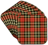 Vista 8 de 3dRose Larger Country Red n Green Plaid Set of 4 Ceramic Tile Coasters