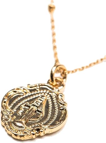 My Saint My Hero Miraculous Mary Petite Necklace in Gold Tone