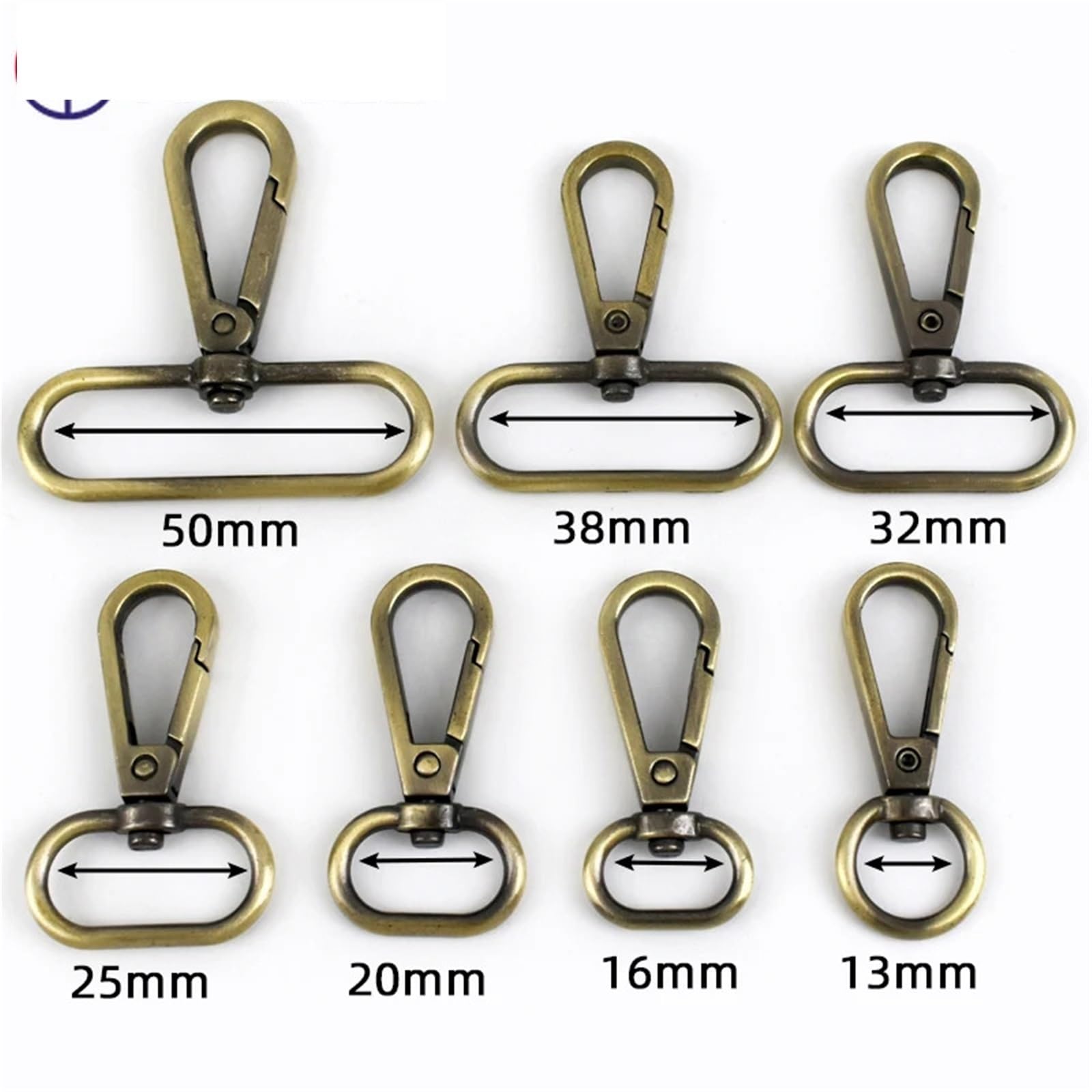 Ganchos De Metal Giratorio 10/20Pcs 13/16/20/25/32/38mm Swivel Lobster Buckle Metal Spring Clip Hook Snap Luggage Bag Strap Webbing(KGold,20mm-20Pcs)
