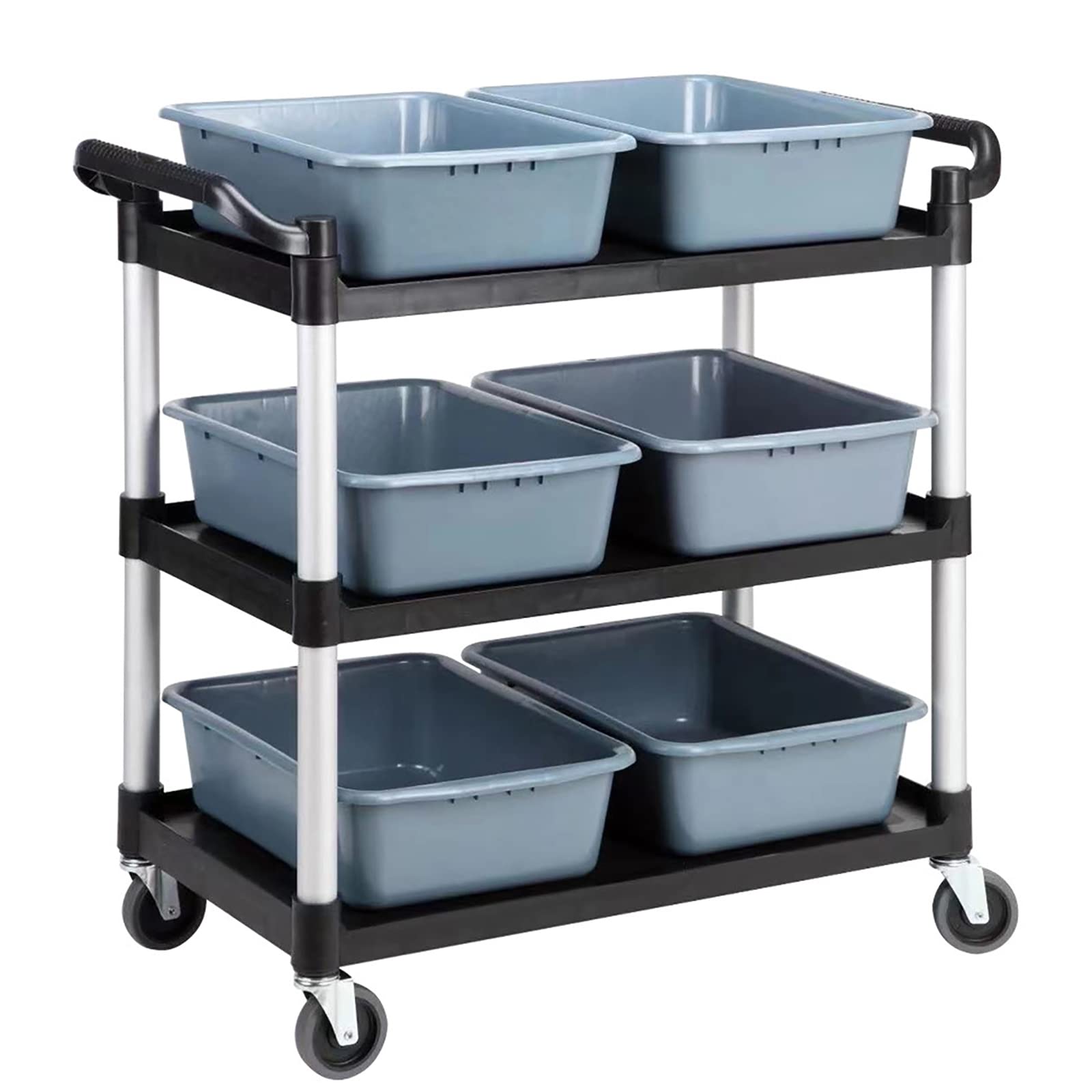 Carrello portautensili a 3 ripiani con ruote per cucina, ristorante, bar, carrello di stoccaggio e servizio di livello commerciale, organizer mobile