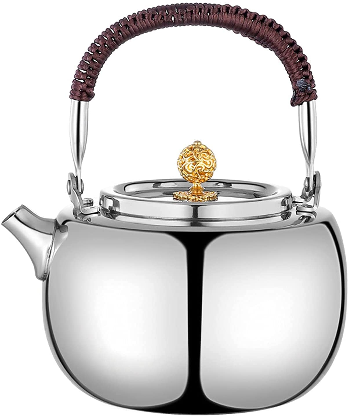 Bouilloire à sifflet en inox compatible induction avec poignée isolée