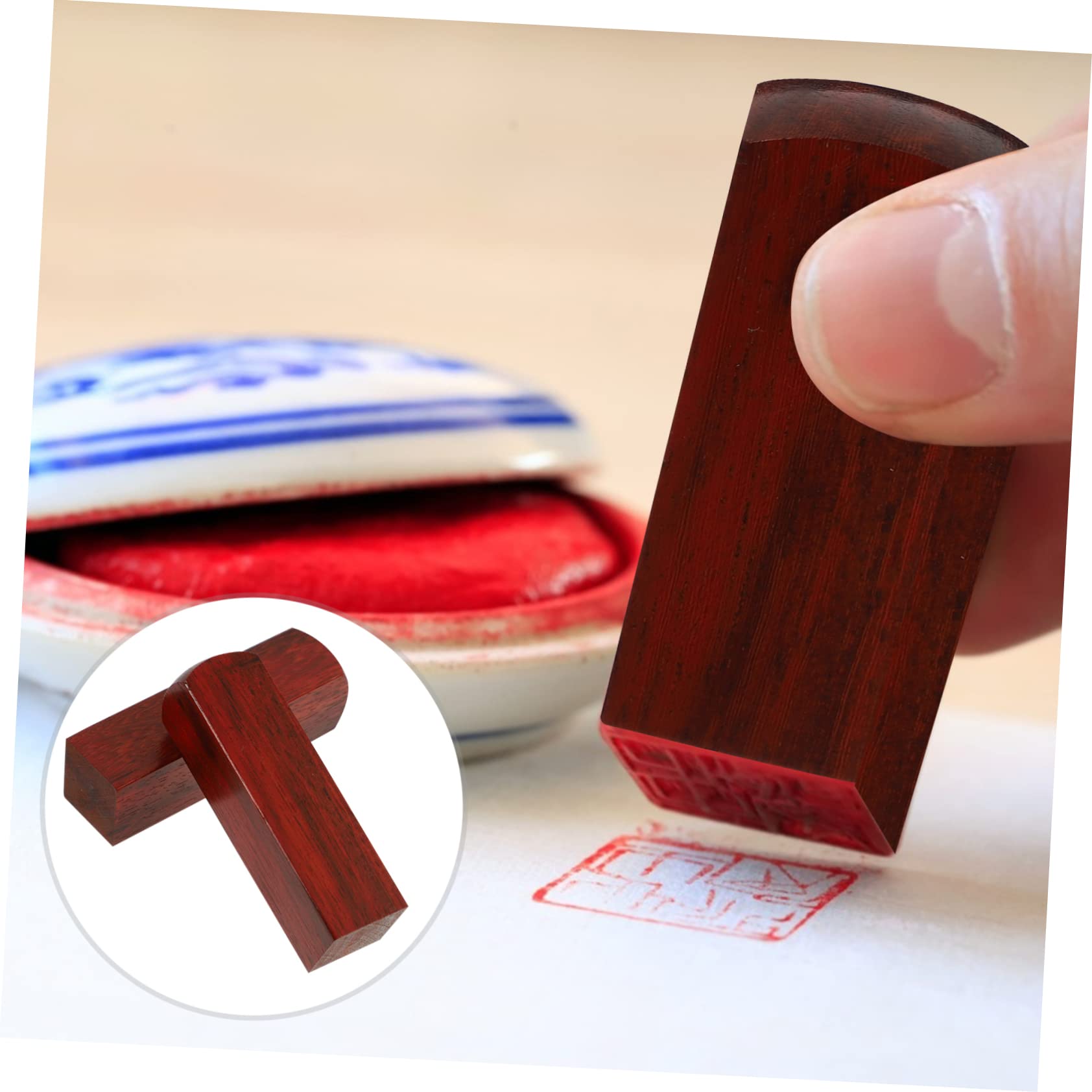 NUOBESTY 6stücke Sandelholz Stempel Quadratischer Stempel Für Unterschrift Und Kalligraphie Für -projekte Scrapbooking Karten Und Bastelarbeiten