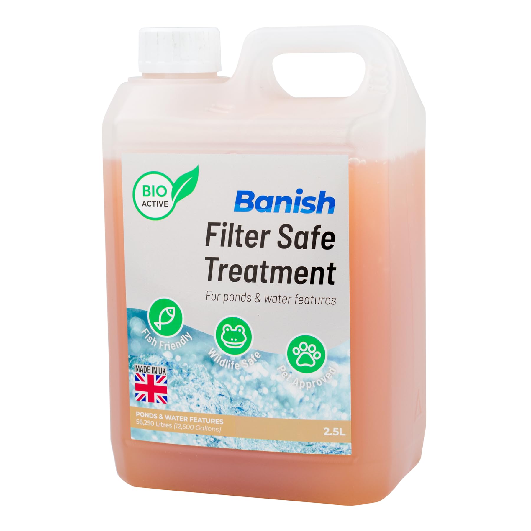 Pisces Banish BioActive 2500ml Filter Safe Pond Water Treatment Natural Bacteria Aid