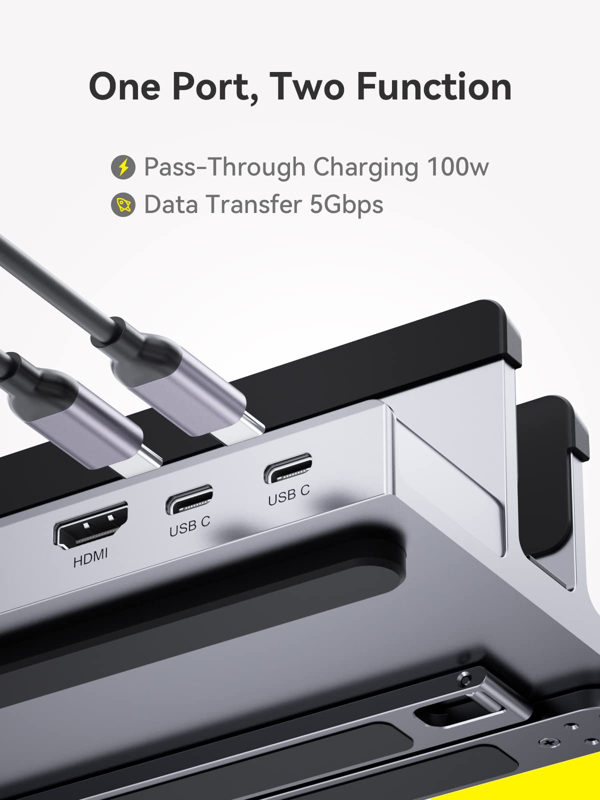 Dock USB C, QUUGE 8 in 1 MacBook Dock con HDMI 4K@60Hz, 2x USB 3.0, Gigabit Ethernet, 100 W PD, SD/TF 3.0, Laptop Docking Station con supporto per MacBook Air/Pro M3, Dell