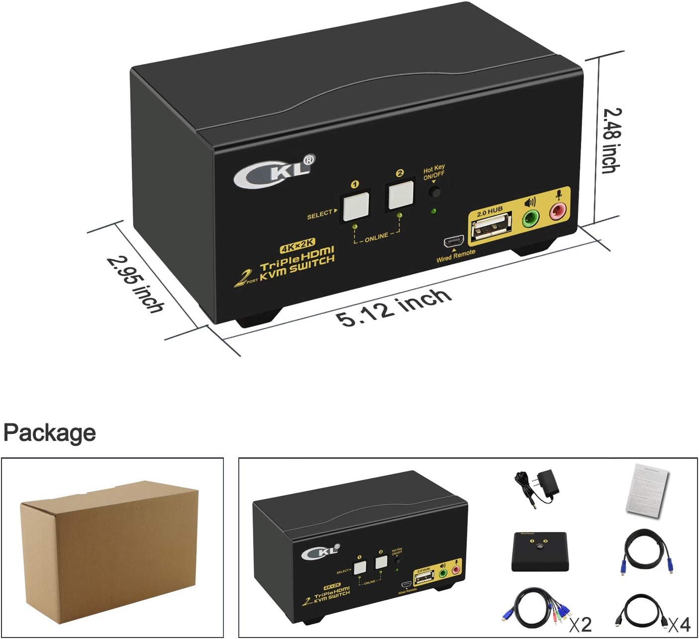 Limited Stock CKL Triple Monitor HDMI KVM Switch 2 Port with Audio and USB 2.0 HUB, PC Monitor Keyboard Mouse Switcher Box Mirrored or Extended Display 4K@30Hz for Computers and Laptops CKL-923HUA One-Day Sale: Up to 40% Off CKL Triple Monitor HDMI KVM Switch 2 Port with Audio and USB 2.0 HUB, PC Monitor Keyboard Mouse Switcher Box Mirrored or Extended Display 4K@30Hz for Computers and Laptops CKL-923HUA