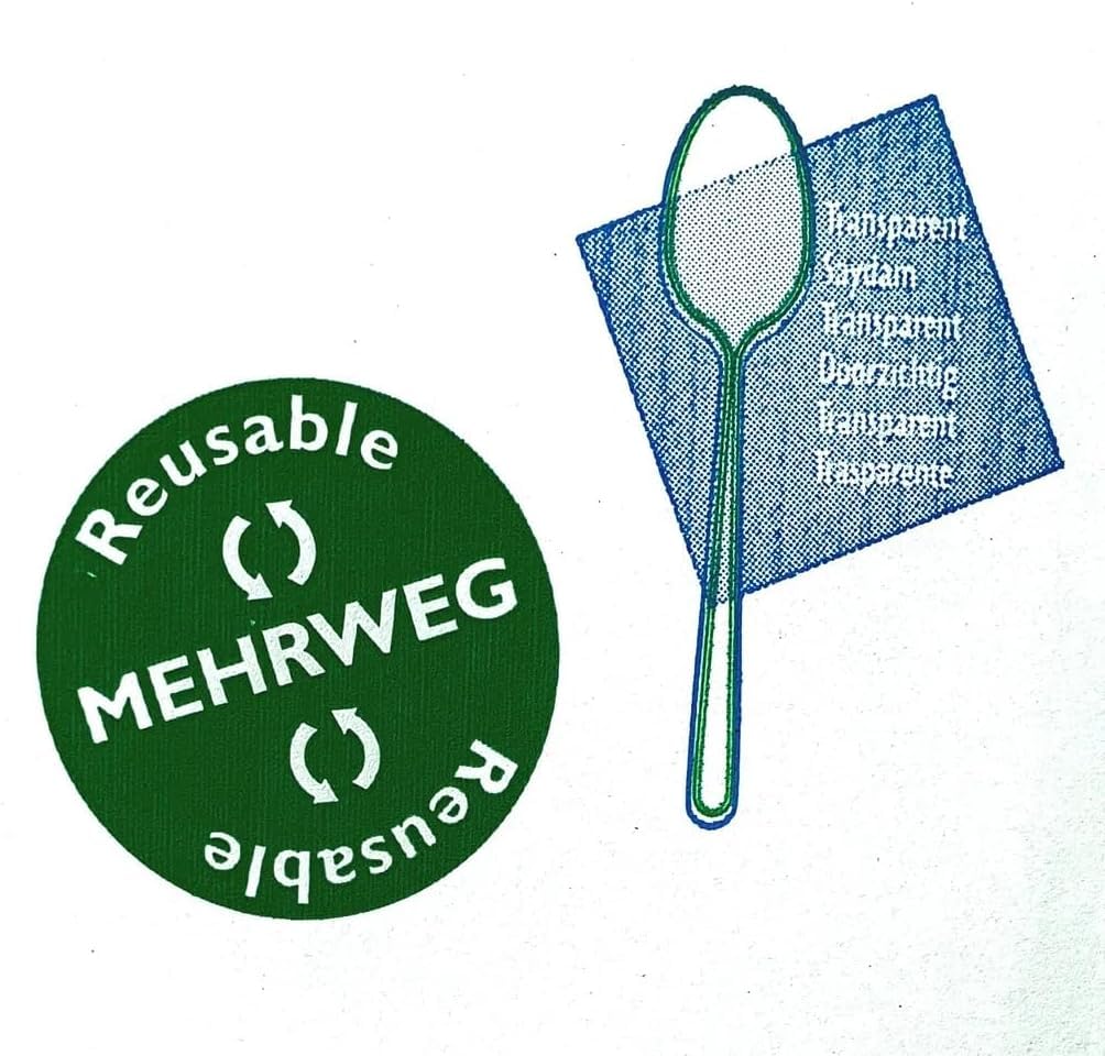 Plastiklöffel GLOBAL MASTER, 1000 Stück wiederverwendbares und robustes Partybesteck, spülmaschinenfest und transparent.