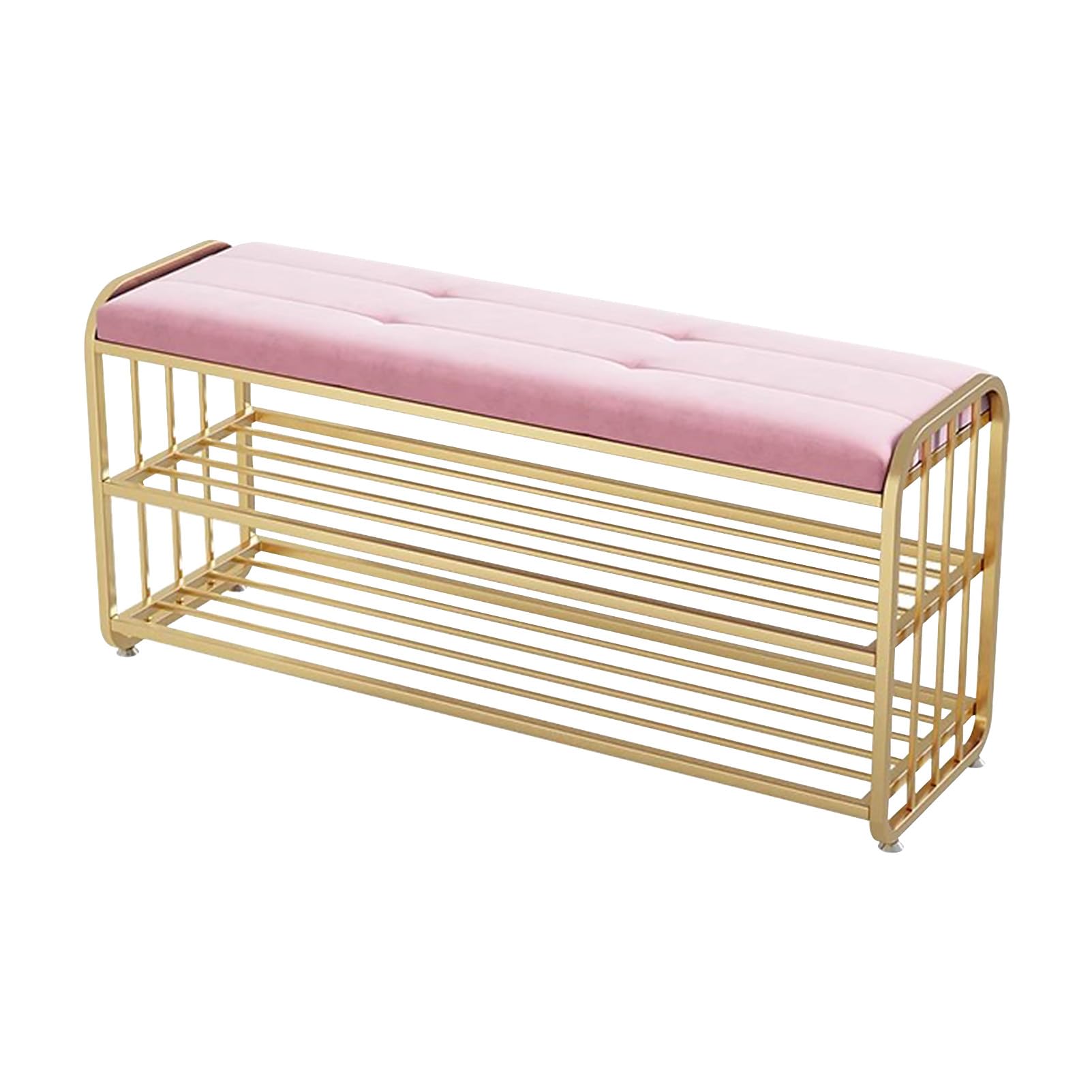 Banc ottoman de rangement pour couloir avec assise velours chic
