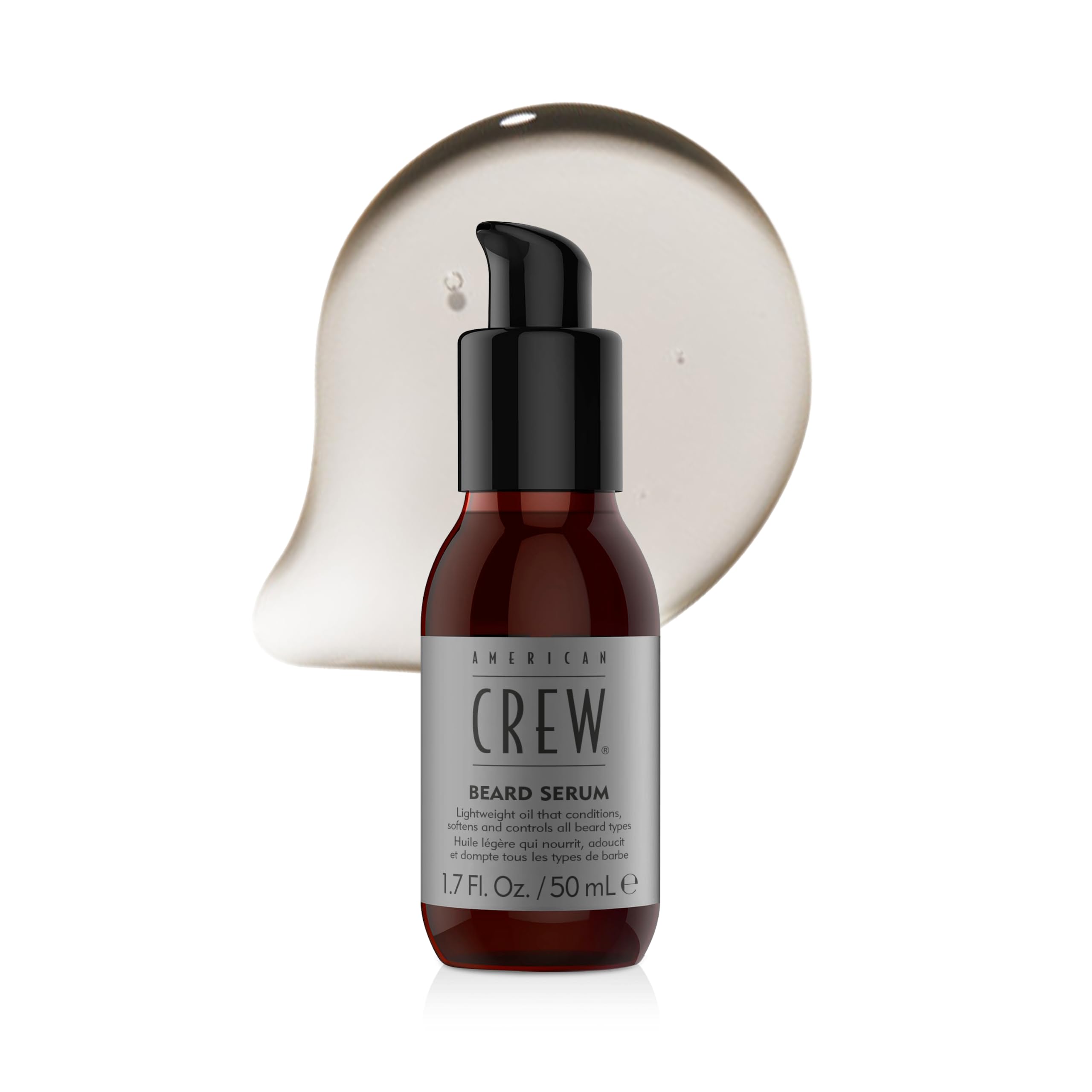 American Crew - Beard Serum - Huile Barbe Nourrissante - Soin Barbe Homme - Formule Légère et Non Grasse - Soin du Visage - Huile pour Barbe Souple et Soyeuse - 50ml