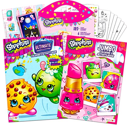 Shopkins Coloring Book Super Set for Kids - 3 Jumbo Shopkins Activity Books with Stickers, Games, Puzzles, and More | Shopkins Coloring Bundle