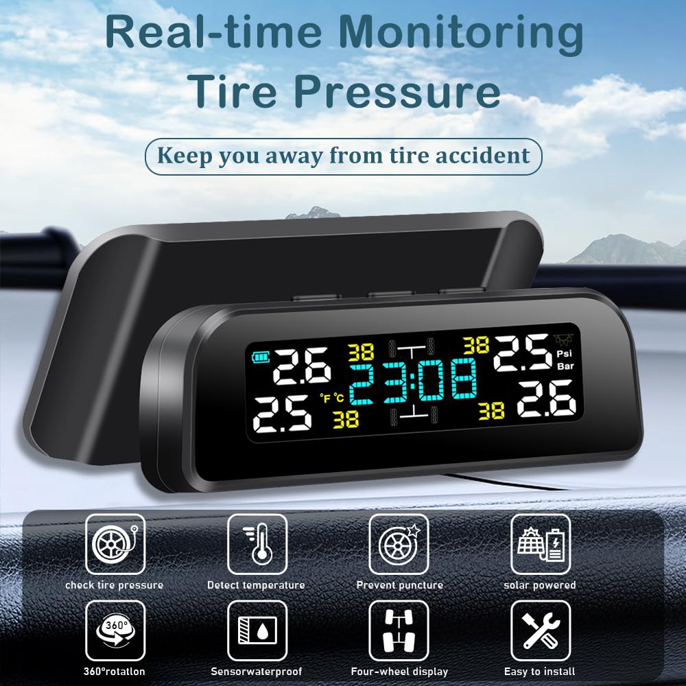 Tpms Sensore Sistema di monitoraggio della Pressione dei Pneumatici for Auto Sensori Esterni della Pressione dei Pneumatici for 4 Ruote Pressione Pneumatici(Internal Sensor)