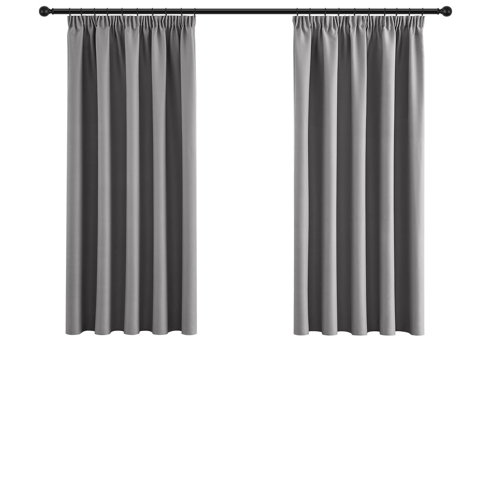 Topfinel Cortinas Corta para Ventans De Cocinas 140x160 Cortinas Opacas Salon Modernos 2 Piezas para Dormitorios Y Habitacion De Matrimonios Cortina Cinta De Riel Color De Gris