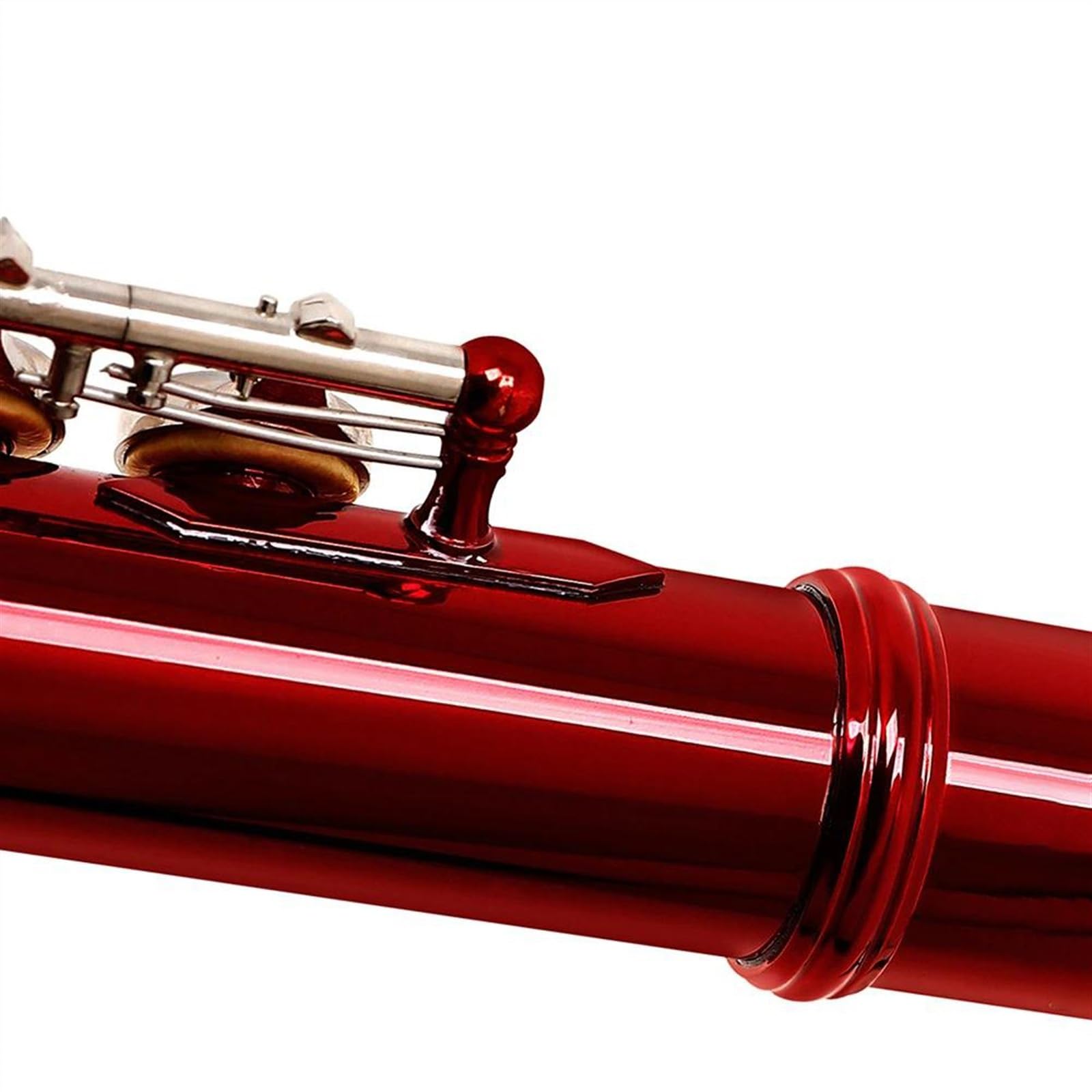 Profesional Flauta Travesera Flauta Roja De 16 Agujeros, Tono C, Llave Plateada Niquelada, Flauta De Cuproníquel De Concierto Con Estuche