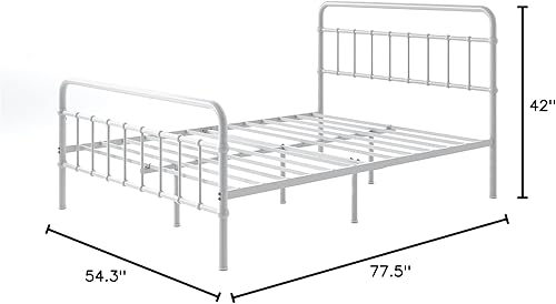 Miniatura 61 de Zinus Florence - Base de cama con plataforma de metal, base de colchón, no necesita somier, fácil montaje, blanco, tamaño matrimonial. Blanco,Negro