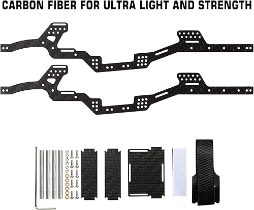 Miniatura 5 de INJORA Kit de chasis de fibra de carbono bajo centro de gravedad viga de marco para Axial SCX24 Deadbolt JLU C10 Bronco 4Runner 1/24 RC Crawler