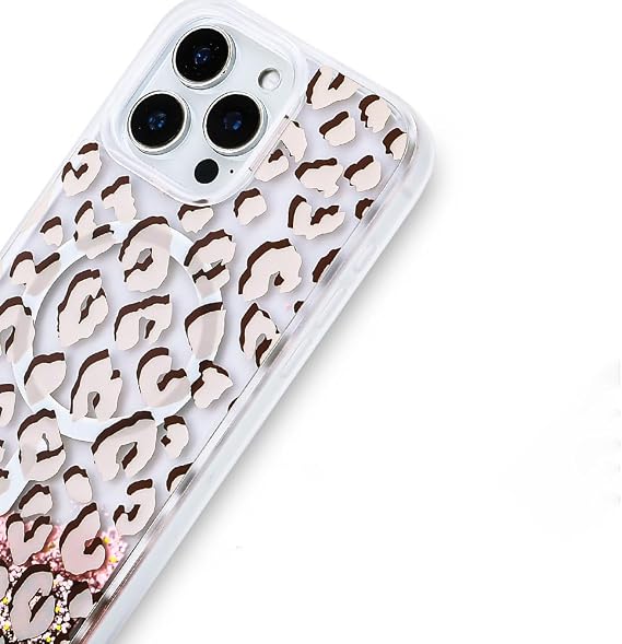 iPhone 16 Pro Max İle Uyumlu Kılıf Sıvılı Simli Baskılı Şeffaf Arka Yüzey Mossa Silikon Kapak